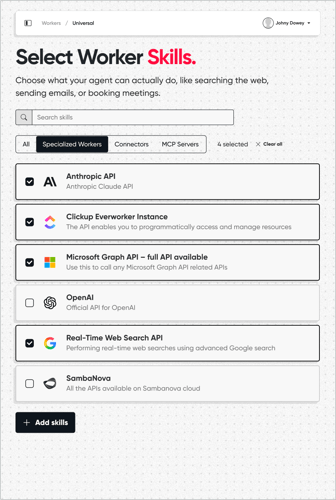 Worker Skills Feature