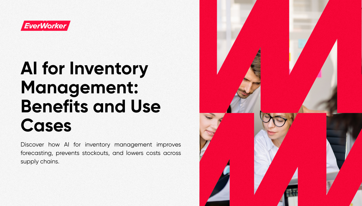 Team reviewing AI for inventory management strategies to improve forecasting, reduce stockouts, and optimize supply chain costs.
